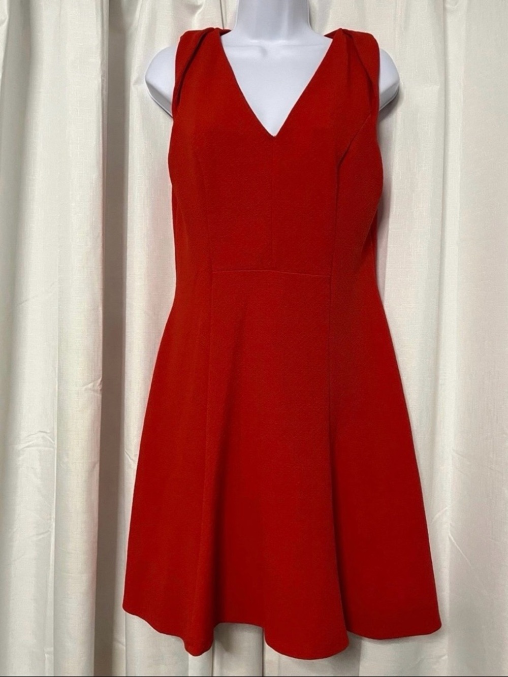 London Times Red V-Neck Fit & Flare Mini Dress
